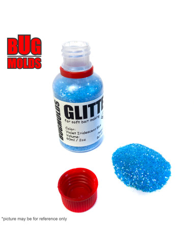 Holographic glitter powder for DIY bait making Violet Iridescent Blue color 0,6mm 60ml / 2oz ID G030