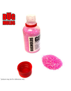 Holographic glitter powder for DIY bait making Iridescent Fluorescence Pink color 0,6mm 60ml / 2oz ID G035