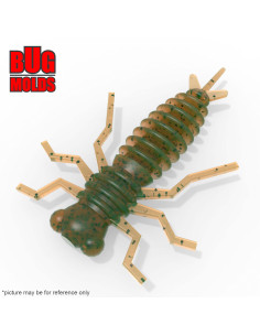 Fishing soft bait mold Larva 1,4 inch model ID B201 from Bugmolds