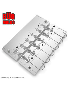 Aluminum CNC Mold Jig Head Ned Rig 2-7g 6-cav: 2-3-3-5-5-7g ID L1386 2