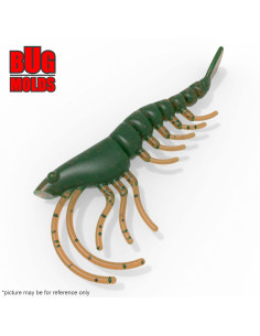 Fishing soft bait mold FineShrimp 1,8 inch model ID C607 from Bugmolds
