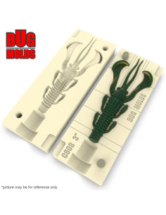 Fishing soft bait mold SmokinDadCraw 3 inch model ID C608 from Bugmolds 2