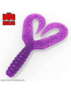 Fishing soft bait mold DoubleTailGrub 5 inch model ID T457 from Bugmolds