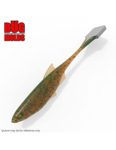 Fishing soft bait mold BleakVTail 3,5 inch model ID W969 from Bugmolds