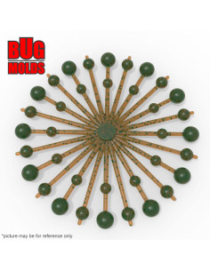 Fishing soft bait mold SpinnerBaitSkirtBall 2 inch model ID W973 from Bugmolds