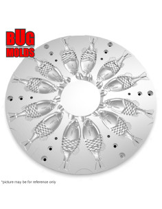 Fishing Soft Bait Centrifugal aluminum mold CM001 12-cav diam. 23cm/9,1inch from Bugmolds 2