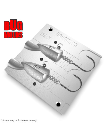 Aluminum CNC Mold Jig Head Jig Head 50-60g 2-cav: 50-60g ID L1491