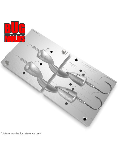 Aluminum CNC Mold Jig Head Jig Head 50-60g 2-cav: 50-60g ID L1491
