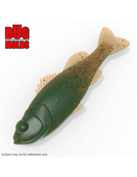 Fishing soft bait mold Y-Bass 4 inch model ID DPA012 from Bugmolds