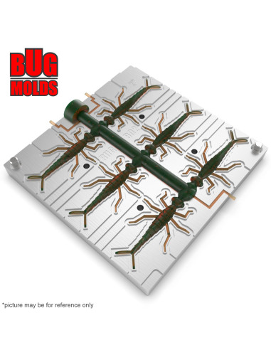 Fishing Soft Bait Multi-cavity Aluminum mold  DragonFly_2 2 inch 6-cav vol. 0,45 fl oz (13,31 cm^3)  ID B02_6a1 from Bugmolds