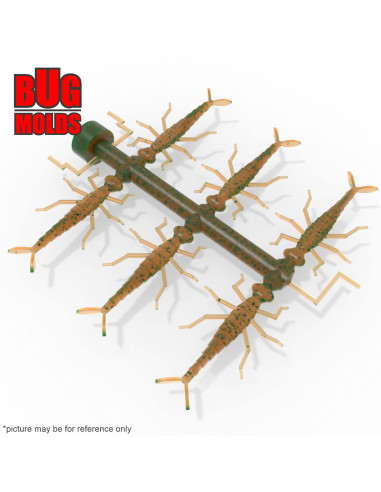 Fishing Soft Bait Multi-cavity Aluminum mold  DragonFly_2 2 inch 6-cav vol. 0,45 fl oz (13,31 cm^3)  ID B02_6a1 from Bugmolds