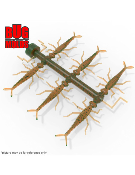 Fishing Soft Bait Multi-cavity Aluminum mold  DragonFly_2 2 inch 6-cav vol. 0,45 fl oz (13,31 cm^3)  ID B02_6a1 from Bugmolds