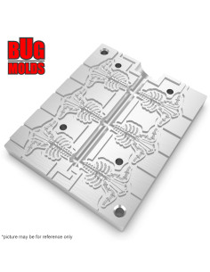 Fishing Soft Bait Multi-cavity Aluminum mold  Mosya 1 inch 6-cav vol. 0,19 fl oz (5,49 cm^3)  ID B101_6a1 from Bugmolds 2