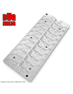 Fishing Soft Bait Multi-cavity Aluminum mold  MayFly 1,2 inch 20-cav vol. 0,46 fl oz (13,69 cm^3)  ID B103_20a1 from Bugmolds 2