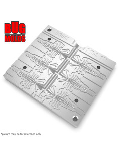 Fishing Soft Bait Multi-cavity Aluminum mold  MayflyNymphCustom 1 inch 6-cav vol. 0,25 fl oz (7,36 cm^3)  ID B104_6a1 from Bugmo 2