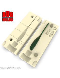 Fishing soft bait mold EelPaddleTail 2,5 inch model ID W996 from Bugmolds 2