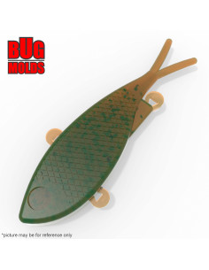 Fishing soft bait mold BaitFlatJig 2 inch model ID W1000 from Bugmolds