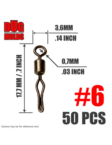 Drop Shot Swivel 6 50pcs