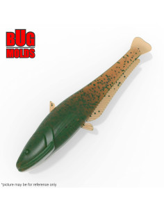 Fishing soft bait mold Y-Catfish 4 inch model ID DPA018 from Bugmolds