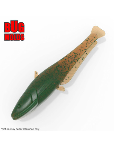 Fishing soft bait mold Y-Catfish 4 inch model ID DPA018 from Bugmolds