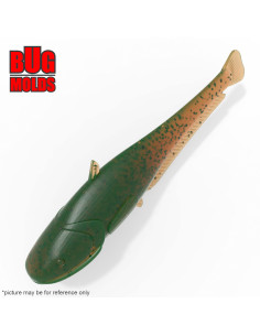 Fishing soft bait mold Y-Catfish 4 inch model ID DPA018 from Bugmolds 2