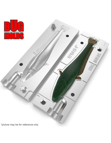 Fishing soft bait mold Y-Catfish 4 inch model ID DPA018 from Bugmolds