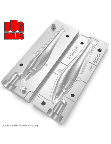 Fishing soft bait mold Y-Catfish 4 inch model ID DPA018 from Bugmolds