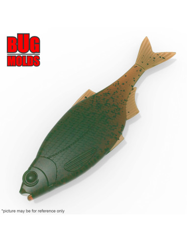 Fishing soft bait mold BM-Bream 4 inch model ID DPA203 from Bugmolds