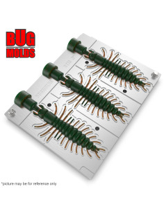 Fishing Soft Bait Multi-cavity Aluminum mold  Hellgrammite 3 inch 3-cav vol. 0,82 fl oz (24,23 cm^3)  ID B170_3ai from Bugmolds