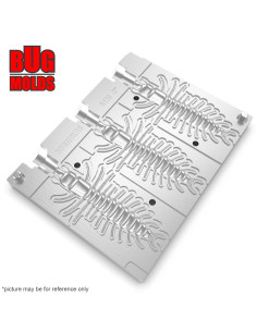 Fishing Soft Bait Multi-cavity Aluminum mold  Hellgrammite 3 inch 3-cav vol. 0,82 fl oz (24,23 cm^3)  ID B170_3ai from Bugmolds 2