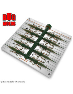 Fishing Soft Bait Multi-cavity Aluminum mold  BobbiZ 2,5 inch 10-cav vol. 1,01 fl oz (29,94 cm^3)  ID B188_10a1 from Bugmolds