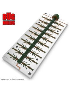Fishing Soft Bait Multi-cavity Aluminum mold  BearBug 1 inch 20-cav vol. 0,36 fl oz (10,66 cm^3)  ID B198_20a1 from Bugmolds