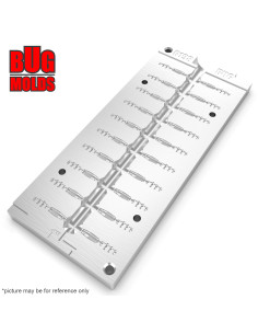 Fishing Soft Bait Multi-cavity Aluminum mold  BearBug 1 inch 20-cav vol. 0,36 fl oz (10,66 cm^3)  ID B198_20a1 from Bugmolds 2