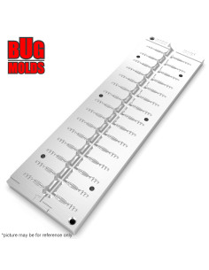 Fishing Soft Bait Multi-cavity Aluminum mold  BearBug 1 inch 30-cav vol. 0,62 fl oz (18,21 cm^3)  ID B198_30a1 from Bugmolds 2
