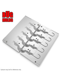 Aluminum CNC Mold Jig Head Sandy Andy 15g 5-cav: 15-15-15-15-15g ID L1549 2