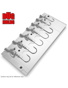 Aluminum CNC Mold Jig Head Finesse Swimbait 1,77-21,2g 7-cav: 1,77-3,5-5,3-7,1-10,6-14,2-21,2g ID L1561