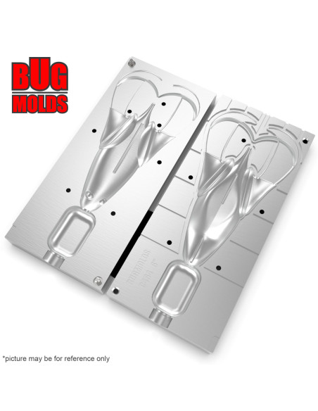 DIY Big game Fishing soft bait Aluminum Craw and Creature 1-cav mold NoisyFlapper 6 inch model ID C464_1ai_BG