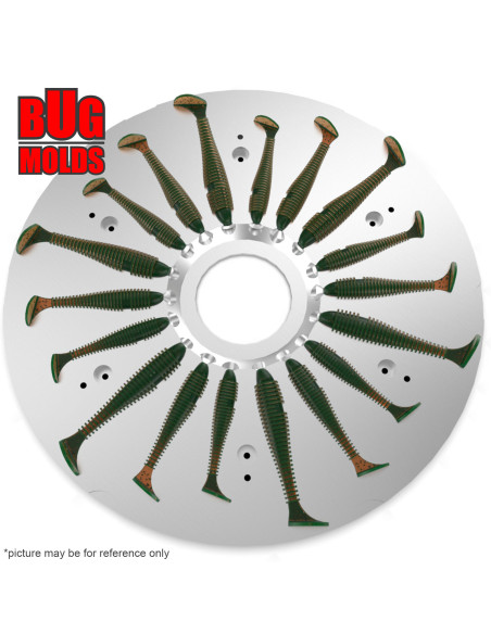 Fishing Soft Bait Centrifugal aluminum mold CM004 33-cav diam. 31cm/12,2inch from Bugmolds