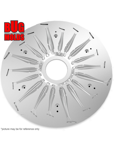 Fishing Soft Bait Centrifugal aluminum mold CM004 33-cav diam. 31cm/12,2inch from Bugmolds