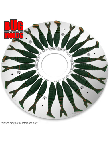 Fishing Soft Bait Centrifugal aluminum mold CM005 33-cav diam. 33cm/13inch from Bugmolds