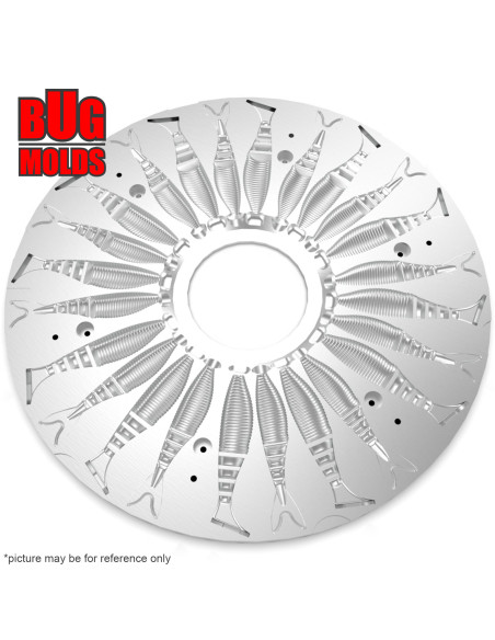 Fishing Soft Bait Centrifugal aluminum mold CM005 33-cav diam. 33cm/13inch from Bugmolds