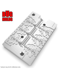 Fishing Soft Bait Multi-cavity Aluminum mold  Fly 0,5 inch 6-cav vol. 0,15 fl oz (4,53 cm^3)  ID B163_6a1 from Bugmolds 2
