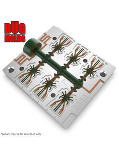 Fishing Soft Bait Multi-cavity Aluminum mold  3dCraw 1 inch 6-cav vol. 0,16 fl oz (4,64 cm^3)  ID C549_6a1 from Bugmolds