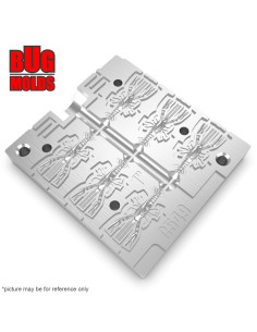 Fishing Soft Bait Multi-cavity Aluminum mold  3dCraw 1 inch 6-cav vol. 0,16 fl oz (4,64 cm^3)  ID C549_6a1 from Bugmolds 2