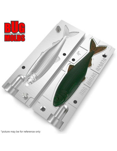 Fishing soft bait mold Y-Shad 4 inch model ID DPA020 from Bugmolds