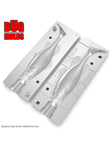 Fishing soft bait mold Y-Bass 4 inch model ID DPA044 from Bugmolds