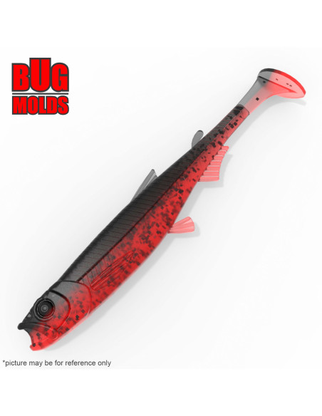 Fishing soft bait mold Y-Osmerus 4 inch model ID DPA204 from Bugmolds