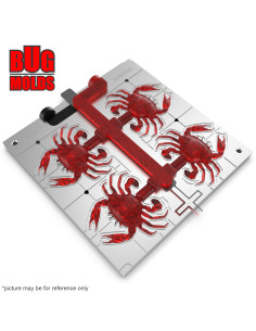 Fishing Soft Bait 2-Port Multi-cavity Aluminum mold 3dCrab 2 inch 4-cav ID 2C196_4a from Bugmolds