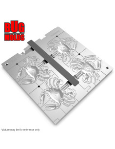 Fishing Soft Bait 2-Port Multi-cavity Aluminum mold 3dCrab 2 inch 4-cav ID 2C196_4a from Bugmolds 2