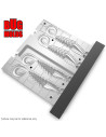 Fishing Soft Bait 2-Port Multi-cavity Aluminum mold PrawnWriggler 4 inch 4-cav ID 2T448_4a from Bugmolds
